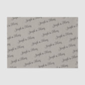 Modern Soft Greige & Elegant Black Script Wedding 薄葉紙 (正面)