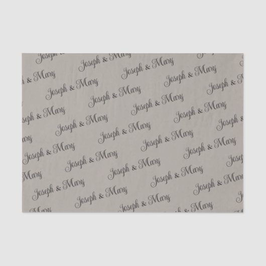 Modern Soft Greige & Elegant Black Script Wedding 薄葉紙 (正面)