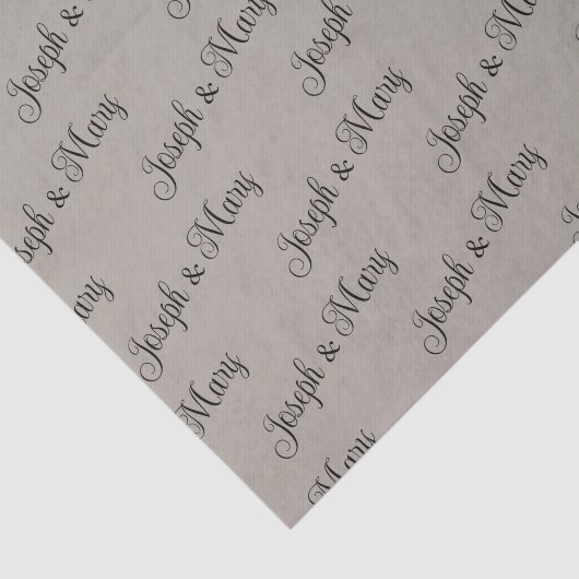 Modern Soft Greige & Elegant Black Script Wedding 薄葉紙 (詳細)