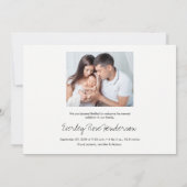 Modern Soft Pink Baby Girl Name Script Photo Birth 案内状 (裏面)