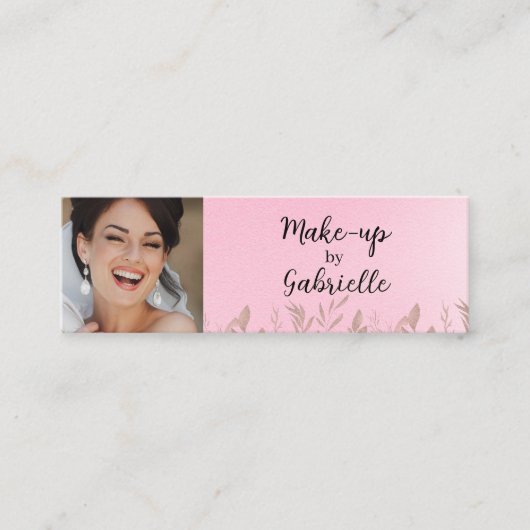 Modern Soft Pink Botanical Photo Script QR Code  コーリングカード (正面)