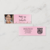 Modern Soft Pink Botanical Photo Script QR Code  コーリングカード (正面/裏面)