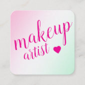 modern soft pink, makeup artist スクエア名刺 (正面)