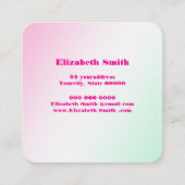 modern soft pink, makeup artist スクエア名刺 (裏面)