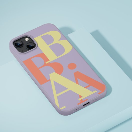 Modern soft Purple initial minimal contemporary iPhoneケース