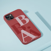 Modern Soft Red Pink initial minimal contemporary iPhoneケース