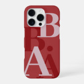 Modern Soft Red Pink initial minimal contemporary iPhoneケース (裏面)
