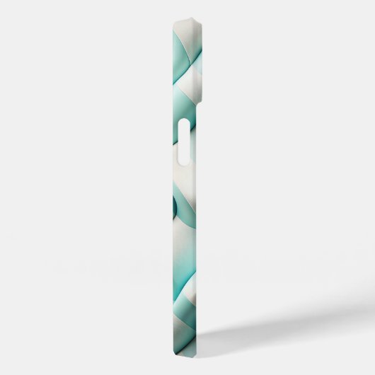 Modern Soft Teal and White Geometric Wave Phone  Case-Mate iPhoneケース (裏面 / 右)