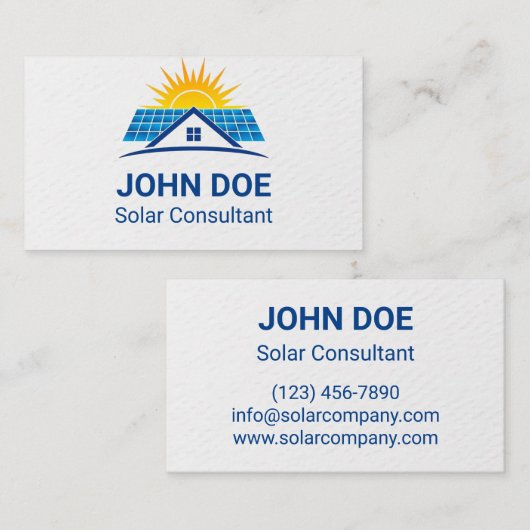 Modern Solar Energy Business Card 名刺 (正面/裏面)