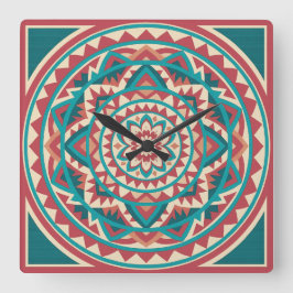 Modern Southwest Mandala  スクエア壁時計