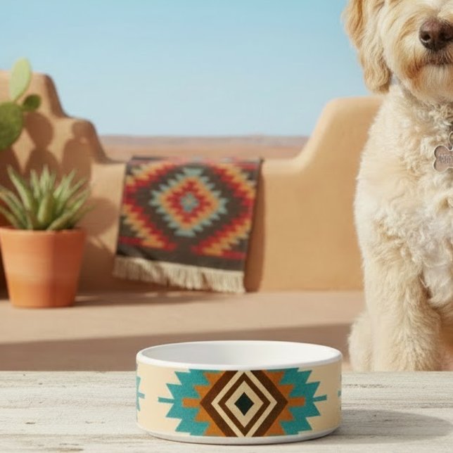 Modern Southwest Style Ceramic Pet Bowl ボウル (クリエイターアップロード済み)