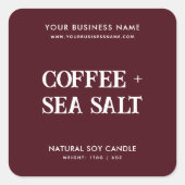 Modern soy wax candle product label スクエアシール (正面)