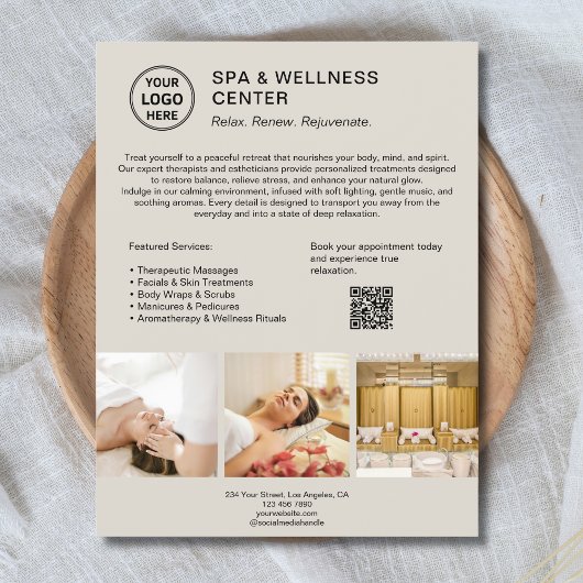 Modern Spa Wellness Center Promotional Business チラシ