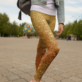 Modern Sparkle Gold Glitter Women’s Leggings レギンス