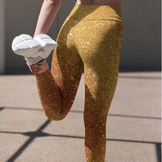 Modern Sparkle Gold Glitter Women’s Leggings レギンス