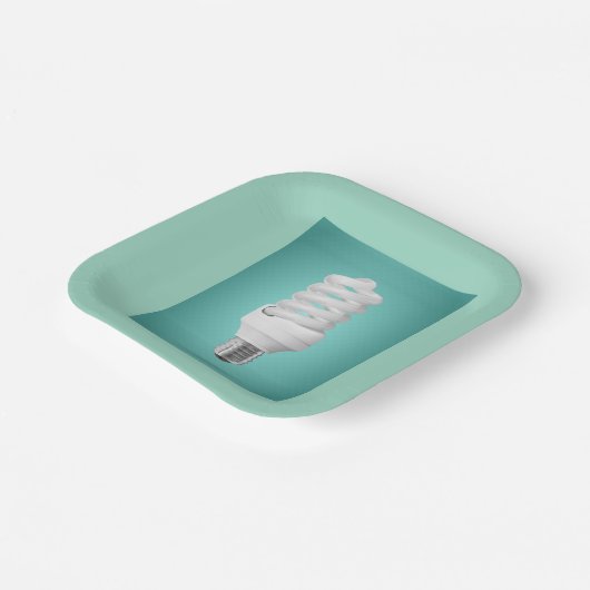 Modern Spiral Compact Fluorescent Lightbulb ペーパープレート (傾斜あり)