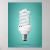 Modern Spiral Compact Fluorescent Lightbulb ポスター (正面)