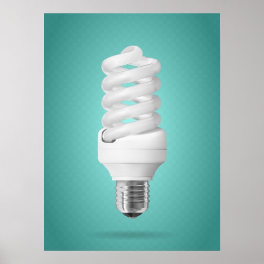 Modern Spiral Compact Fluorescent Lightbulb ポスター (正面)