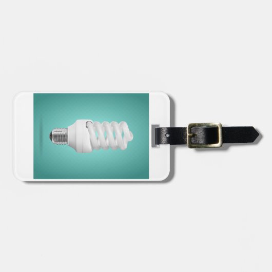 Modern Spiral Compact Fluorescent Lightbulb ラゲッジタグ (正面横)