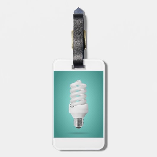 Modern Spiral Compact Fluorescent Lightbulb ラゲッジタグ (裏面縦)