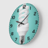 Modern Spiral Compact Fluorescent Lightbulb ラージ壁時計 (傾斜)