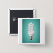 Modern Spiral Compact Fluorescent Lightbulb 缶バッジ (正面&裏面)