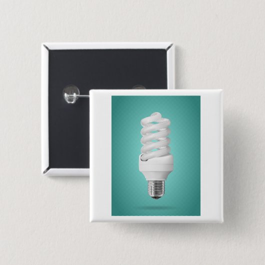 Modern Spiral Compact Fluorescent Lightbulb 缶バッジ (正面&裏面)