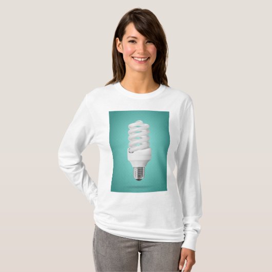 Modern Spiral Compact Fluorescent Lightbulb Tシャツ (正面フル)