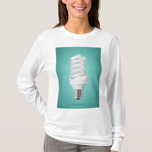 Modern Spiral Compact Fluorescent Lightbulb Tシャツ (正面)