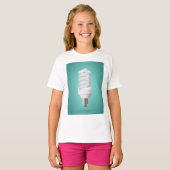 Modern Spiral Compact Fluorescent Lightbulb Tシャツ (正面フル)