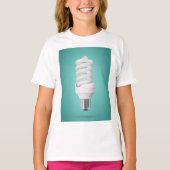 Modern Spiral Compact Fluorescent Lightbulb Tシャツ (正面)