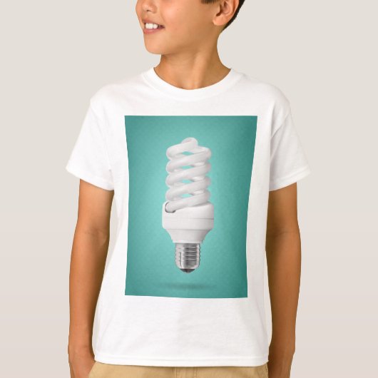 Modern Spiral Compact Fluorescent Lightbulb Tシャツ (正面)