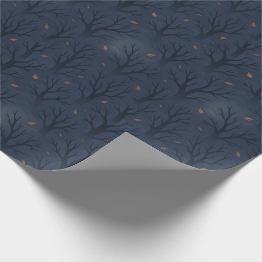 Modern Spooky Trees Halloween Seasonal Gift Wrap ラッピングペーパー (角)