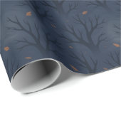 Modern Spooky Trees Halloween Seasonal Gift Wrap ラッピングペーパー (ロールコーナー)