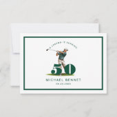 Modern Sport Golf 50th Birthday 出欠カード (裏面)