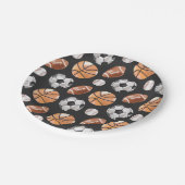 Modern Sports Birthday Party ペーパープレート (アングル)