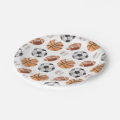 Modern Sports Birthday Party ペーパープレート (アングル)