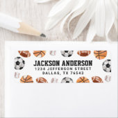 Modern Sports Birthday Return Address ラベル (インサイチュ)