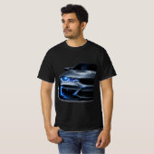 Modern Sports Car Neon Headlight Graphic T-Shirt  Tシャツ (正面フル)