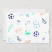 Modern Sports It's Game Time! Kids Birthday Photo 招待状 (裏面)
