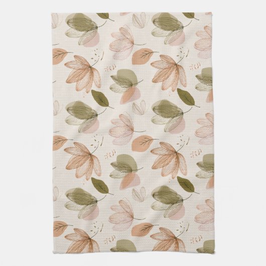Modern Spring Botanical Floral Kitchen Towels キッチンタオル (縦)