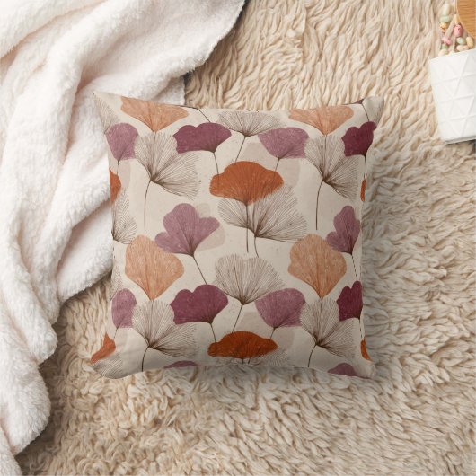 Modern Spring Botanical Floral Throw Pillow クッション (ブランケット)