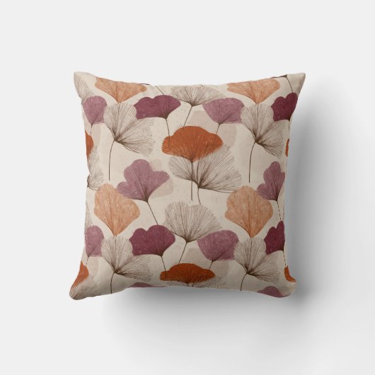 Modern Spring Botanical Floral Throw Pillow クッション (裏面)