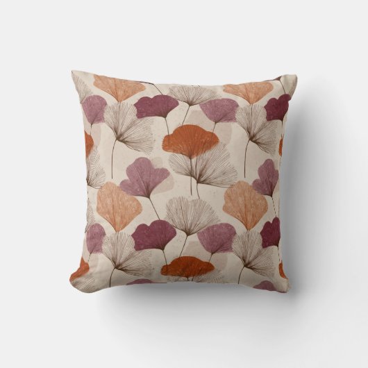 Modern Spring Botanical Floral Throw Pillow クッション (正面)