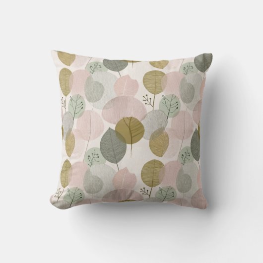 Modern Spring Botanical Throw Pillow クッション (正面)
