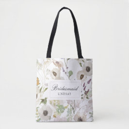 Modern Spring Bridesmaid Personalized Name トートバッグ