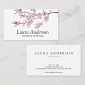 Modern Spring Cherry Blossom Professional  名刺 (正面/裏面)