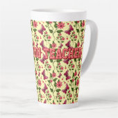 Modern Spring Garden Butterfly Floral  Bone China カフェラテマグ (右アングル)