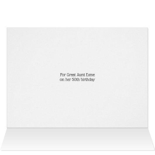 Modern Spring Meadow Birthday Card for Great Aunt (内部横(上))