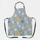 Modern Spring Tulip Botanical All-Over Print Apron エプロン (正面)